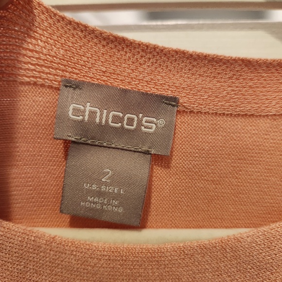 NWT Chico’s Peach/Blush Bateau Sweater 14 (size 2) - Picture 5 of 5